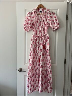 Roller Rabbit Pink Floral Button-Front Maxi Dress